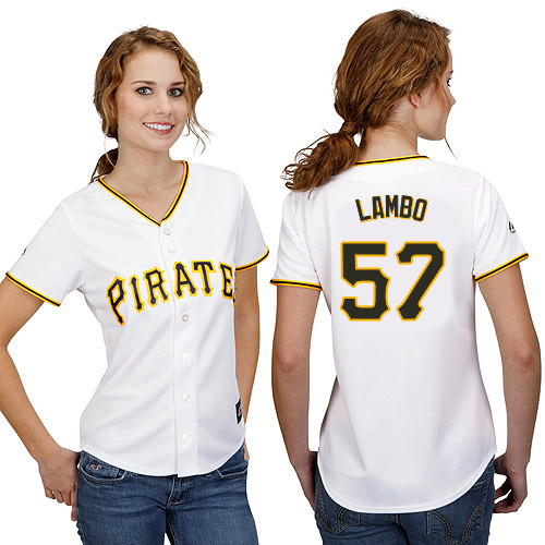 Andrew Lambo #57 mlb Jersey-Pittsburgh Pirates Women's Authentic Home White Cool Base Baseball Jersey